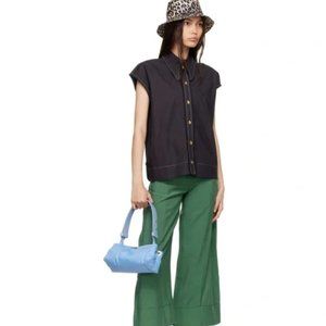 Ganni Black Organic Cotton Shirt L